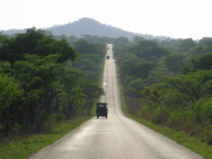 Eine Straße im Kruger Nationalpark Südafrika, 2009.
